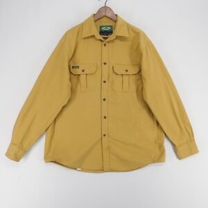 Arborwear Timber Chamois Shirt Mens XL Gold Button Up Long Sleeve Cotton
